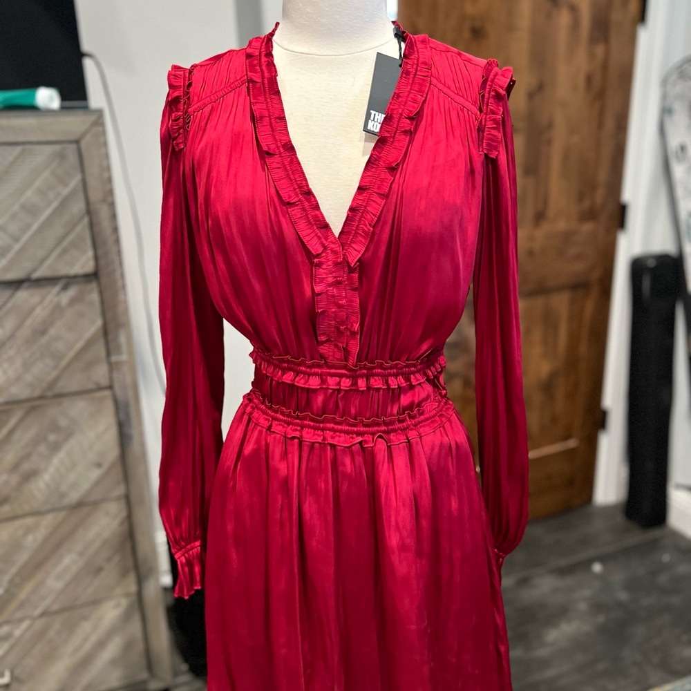 The Kooples Vibrant Red Long Sleeve Dress